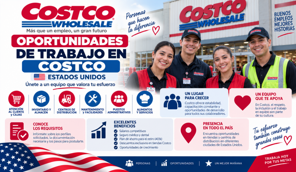 Oportunidades de trabajo en Costco Estados Unidos